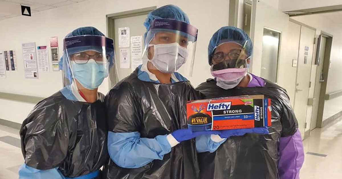 Photo Credit: Diana Torres, nurse at Mount Sinai hospital in NYC, took this photo on March 21 2020, depicting the lack of protective gowns at the hospital