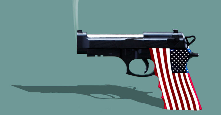 Smoking gun with American flag handle